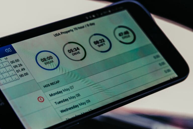 Electronic logging device for trucking industry with hours